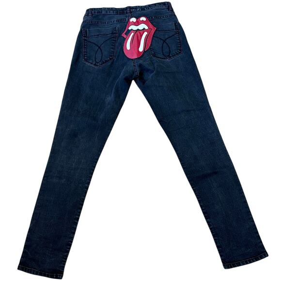 Hand sewn ROLLING STONES Calvin Klein Jeans Women's Size 12 - Picture 1 of 8